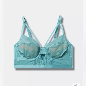 Retro Ribbon Cutout Longline Bra